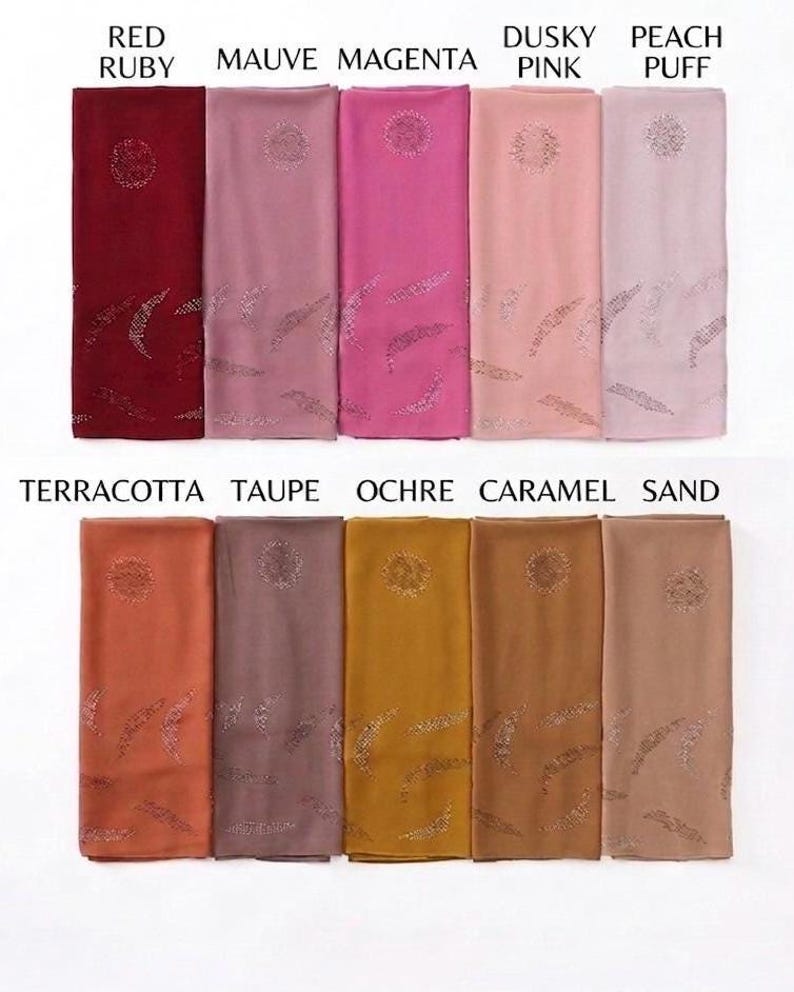 Svart chiffong hijab med strass, lätt och blygsam huvudduk för vardagsbruk, bröllop bild 19