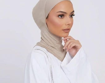 Heltäckande hijab-underkap med halsringning | Stretchig jersey Ninja-undersjal, halkfri, andningsbar innerhijab