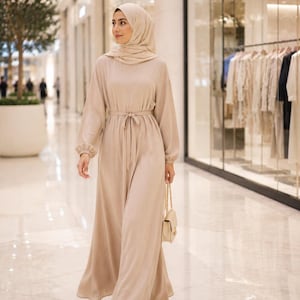 Flowy Dress Beige - Etsy