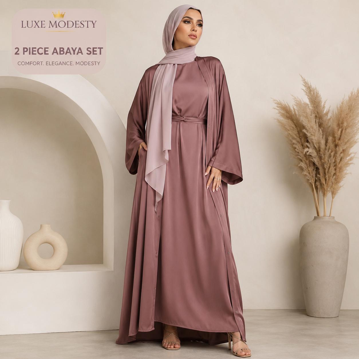 knee length dresses for ladies Felice Floral Maxi Dress - Dark Mauve | Xs - 60 | Chiffon with Flower Print, Boat Neckline, Cinched Balloon Sleeves | Clothing