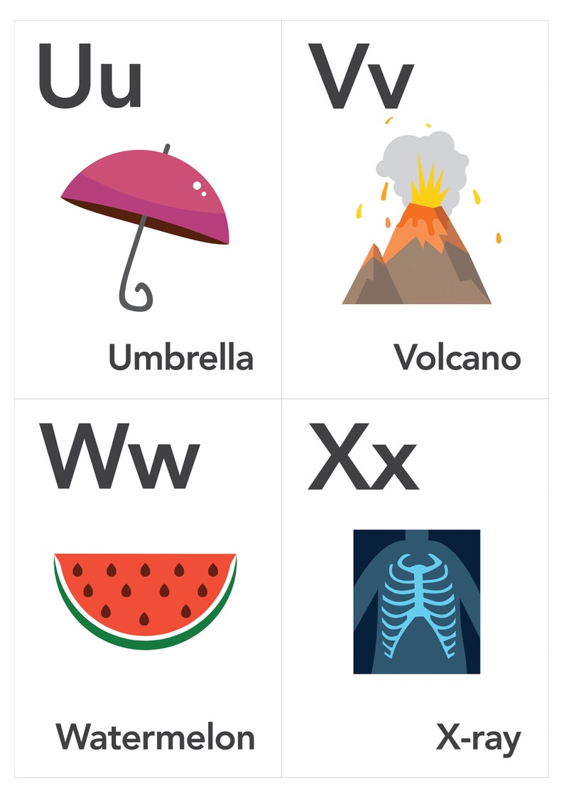 Alphabet Flash Cards Instant Download ABC Flash Cards Etsy UK