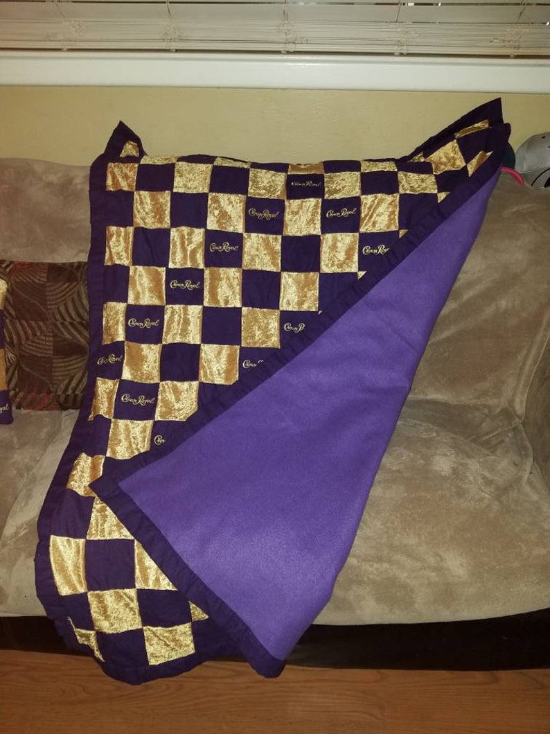 Perfect Present Gift Crown Royal Blanket Made From Purple Bags Etsy