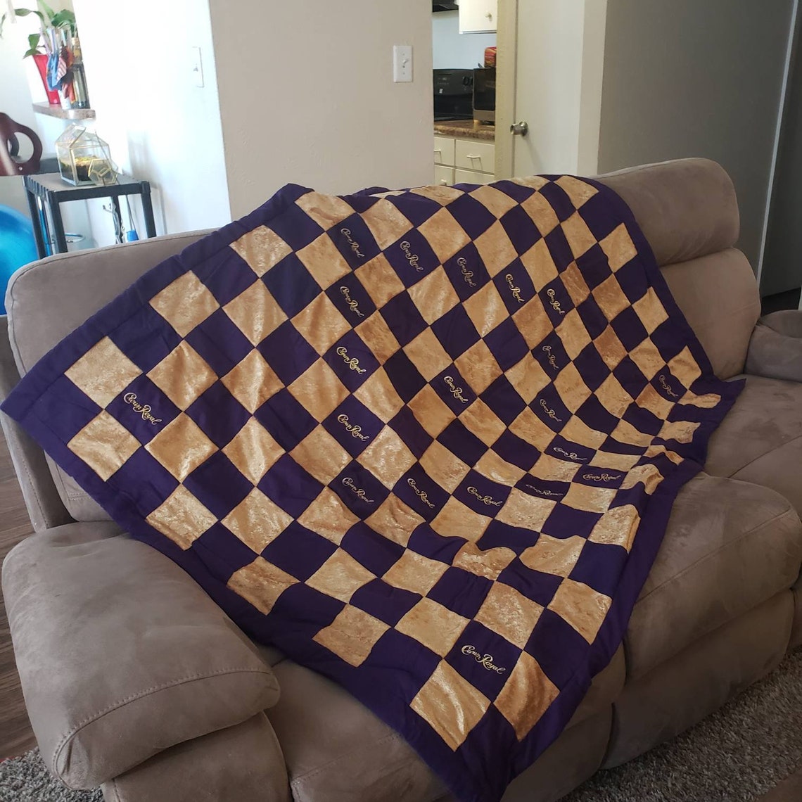 Perfect Present Gift Crown Royal Blanket Made From Purple Bags Etsy