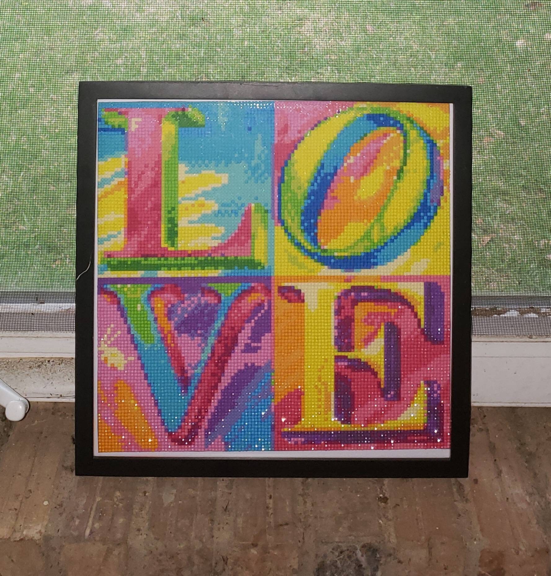 LOVE Diamond Art mosaico 5d enmarcado acabado imagen | Etsy