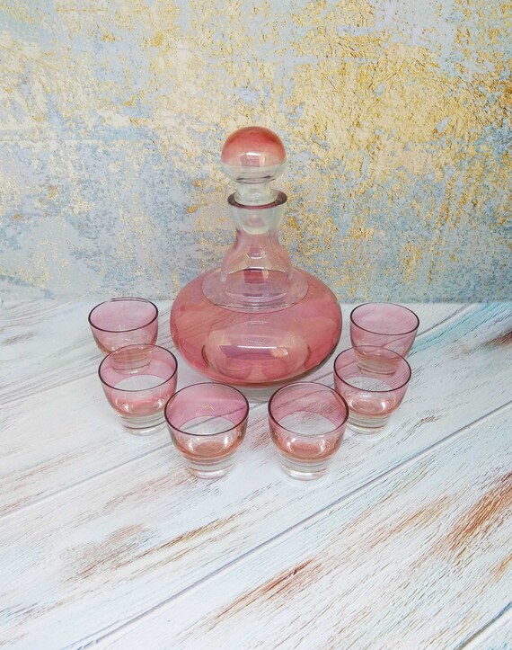 Vintage 1960/'s Pottery Craft Vino decanter and glasses