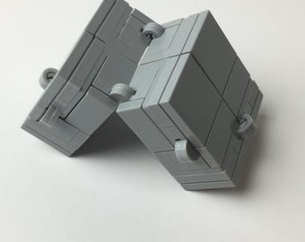 Grey Folding Fidget Cube Parts KIT, Built with Toy Bricks With Instructions