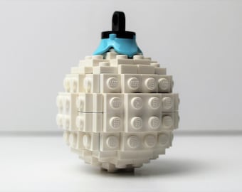White Toy Brick Christmas Ornament Parts kit with Instructions - Build Your Own!