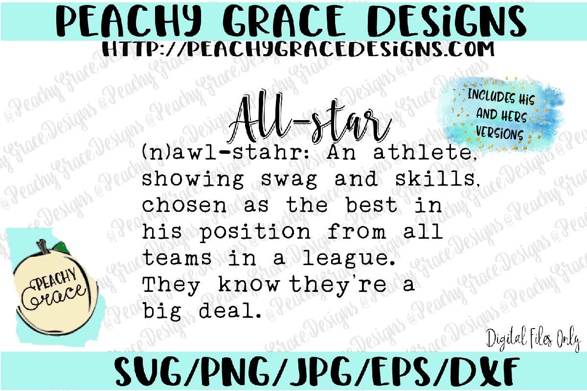 All Star Definition Svg, Baseball Svg, Softball Svg, Sports Svg ...
