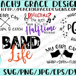Marching band svg, majorette, twirler, flag corps, band life, silhouette, cricut, cutting file, instant digital download