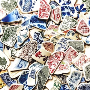 Vintage Ground and Tumbled Sea Pottery (1.0" to 2.5") found at my favorite burst landfill.