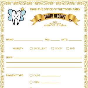 Tooth Fairy Certificate, Tooth Fairy Letter, Tooth Fairy Memory Keepsake, Tooth Fairy Experience