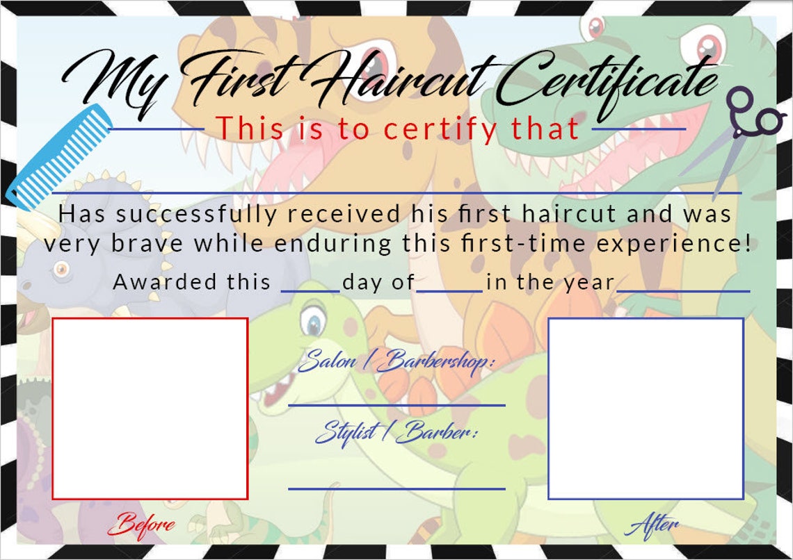 Boys First Haircut Certificate, Baby First Haircut Photo Certificate