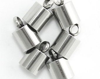 50pcs Sterling Silver Cord Ends Endcap End Caps Barrel for 2.5mm to 3mm Cord Beading Wire Jewelry Craft Making SS247