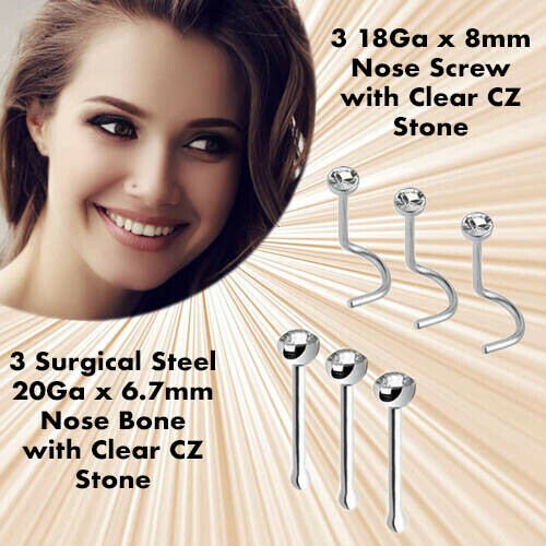 Full 16 pc. Nose SelfPiercing Kit Includes Tools & 6 Etsy