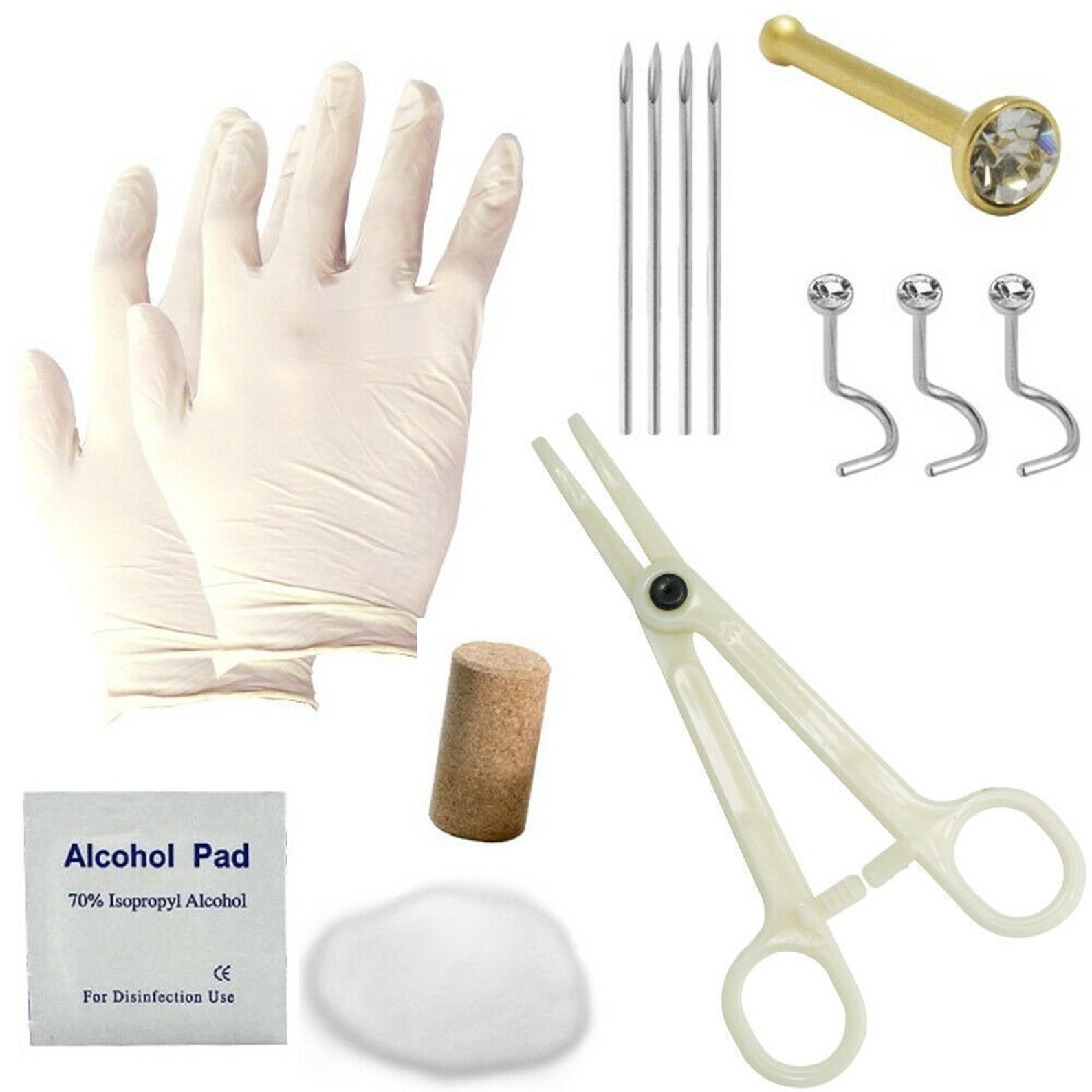 Professional Surgical Steel Nose Self Piercing Kit Etsy