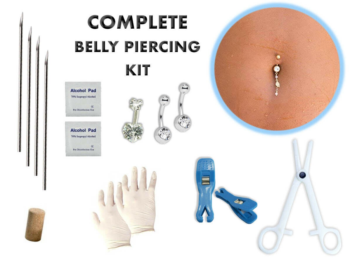 14 PCS Complete Belly SelfPiercing Kit Including Belly Rings Etsy