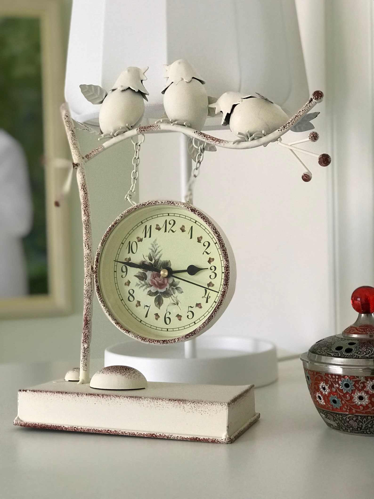 Bird Clock Metal Country Vintage Antique Clock Nice Gift Etsy