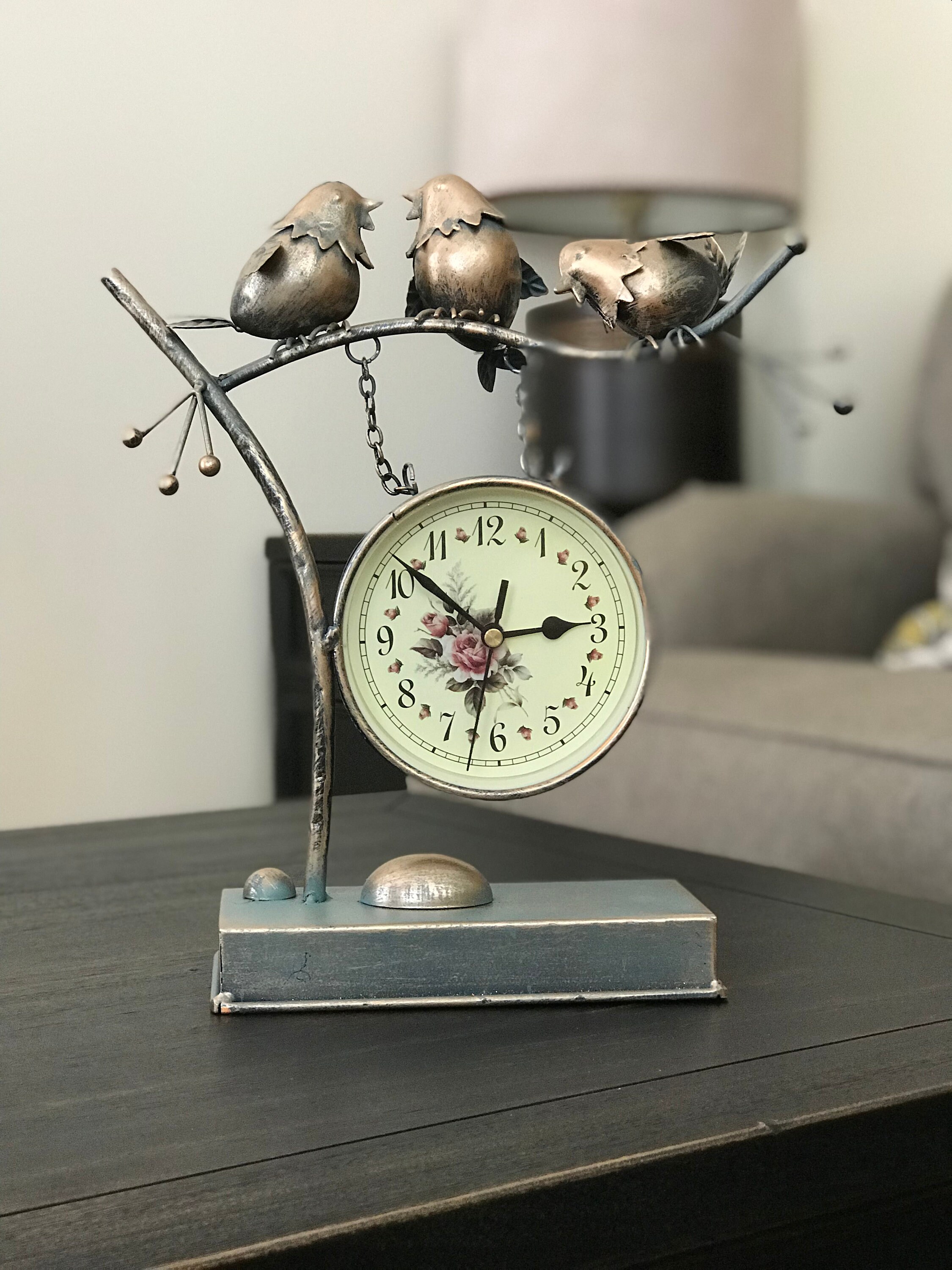 Bird Clock Metal Country Vintage Antique Clock Nice Gift Etsy