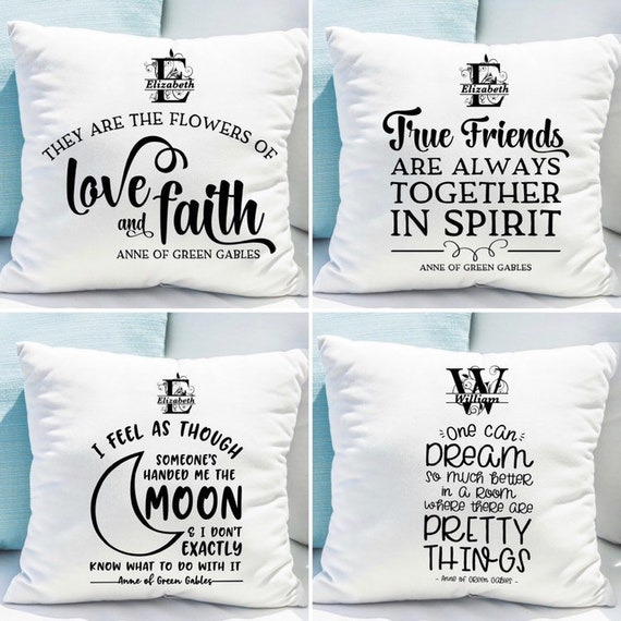 Four Cushion Cover Set Anne Of Green Gables Personalised Pillow Cover For Nursery Bedroom Living Room Nursery Decor Custom Cushion Cover