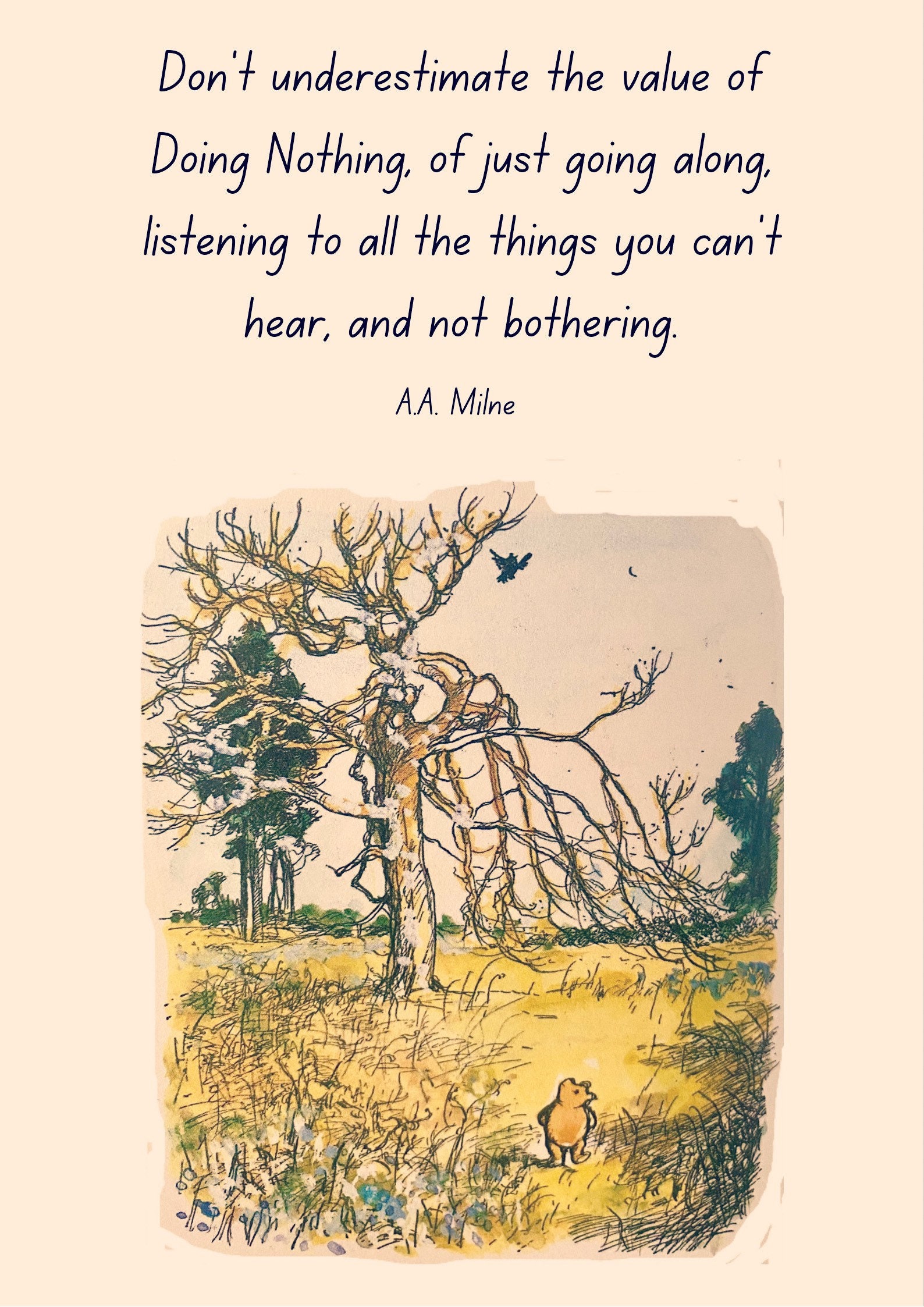 Winnie the Pooh quote Framed Art Print Wall decor classic | Etsy