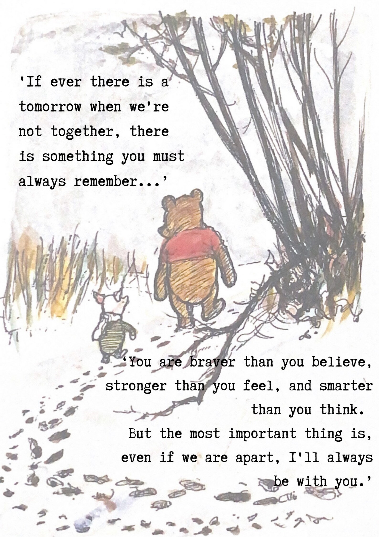 Winnie the Pooh quote Vintage Framed Literary Print EH | Etsy