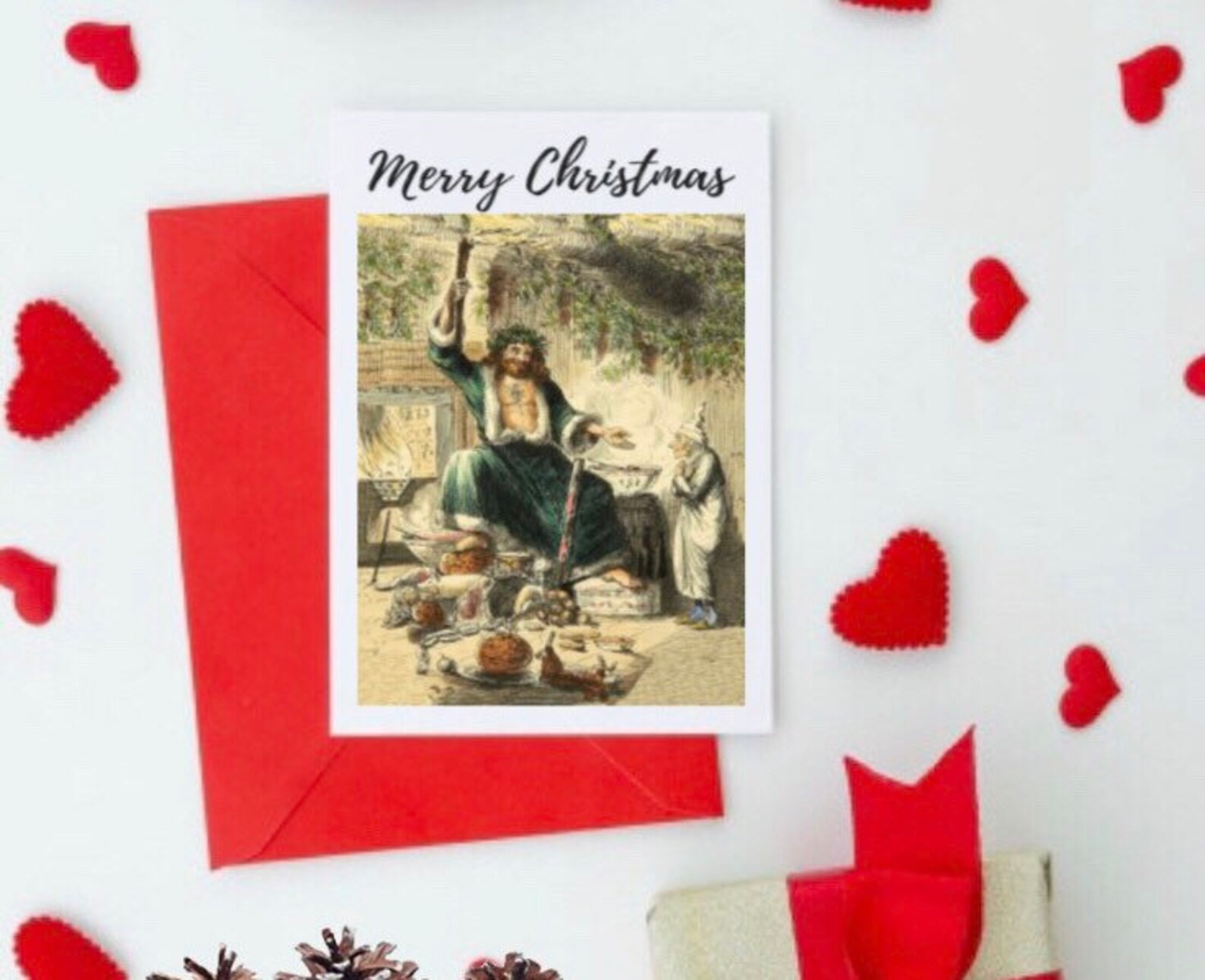 Scrooge Card A Christmas Carol Jolly Giant Charles Dickens  Etsy