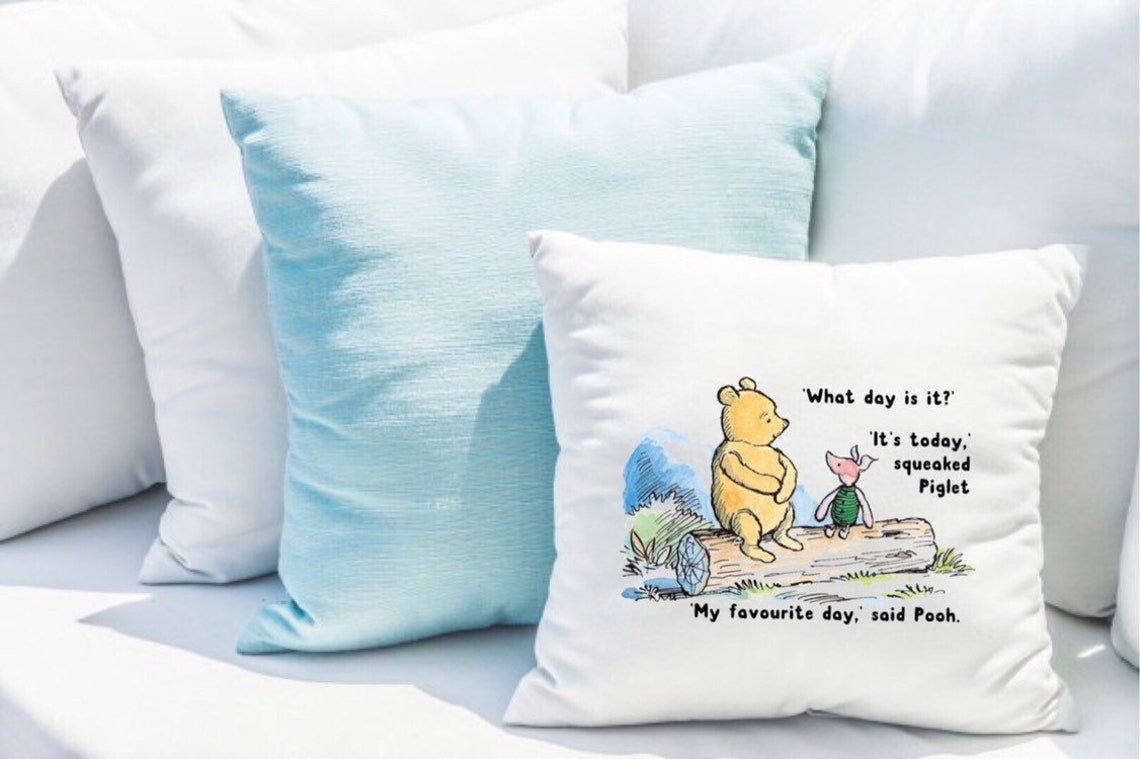 Winnie the Pooh White Throw Pillow Winnie the Pooh Quote Etsy