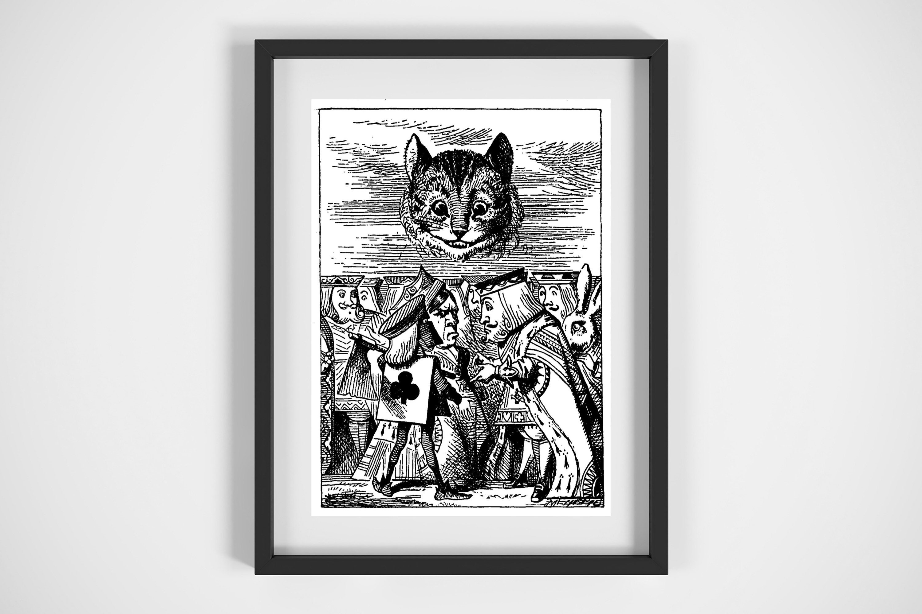 Alice im Wunderland Cheshire Cat Gerahmter Druck Wand | Etsy