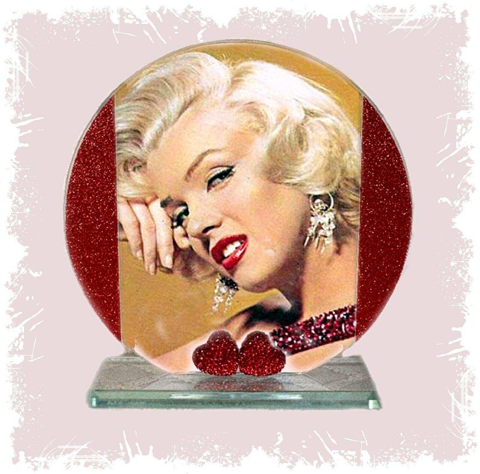 Marilyn Monroe Cut Glass Round Plaque Birthday Memorabilia Limited Edition