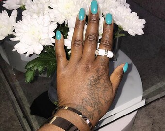 White and Gold acrylic ring