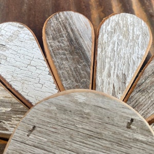 Distressed White Barnboard Flower Wall Art Handcrafted From Authentic ...