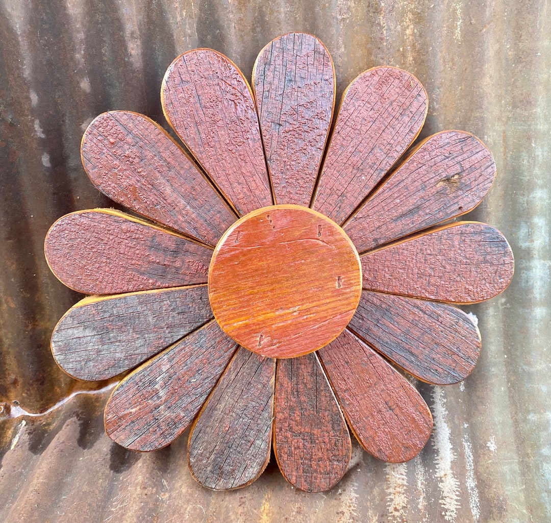 Barn Wood Wall Art Handcrafted Wooden Wallflower Made From Repurposed