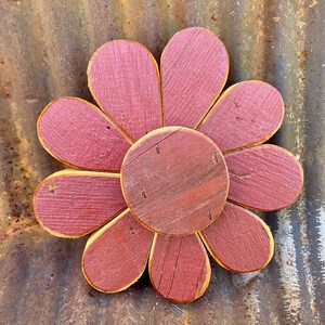 Small reclaimed red barnwood wall art folk art wallflower