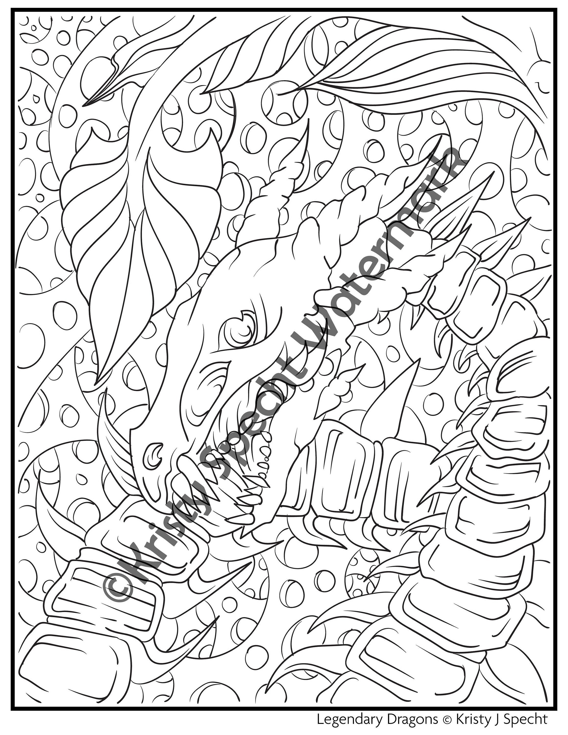 Skeleton Dragon Coloring Page - Etsy UK