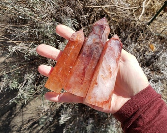 Fire Quartz Hematoid Large Tower - choose tower