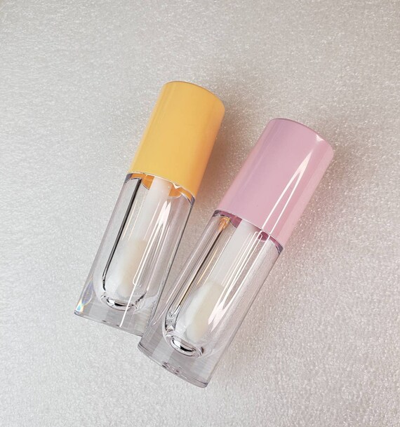 6.5ml Thick brush Empty Lip gloss tubes in yellow & pink Etsy