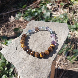 Tiger&#39;s eye and Fluorite 8mm Bracelet