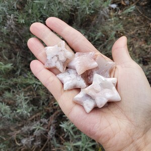 1 Flower Agate Mini Star Carving - Randomly Selected