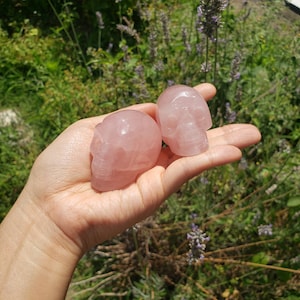Rose Quartz  Skull Carving - Choose Skull