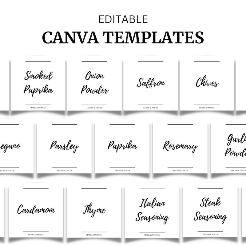 Spice Label Template Etsy