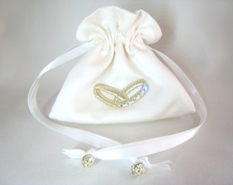 Swarovski Wedding Ring Pouch Bag | Ring Bearer Bag | Wedding Ring Holder | Bridal Ring Bag | Wedding Ring Bag Crystals | Wedding Ceremony