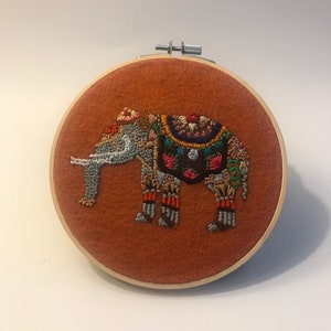 Embroidery hoop, Hand embroidery, Handcraft embroidery, Embroidery, Elephant, Animal