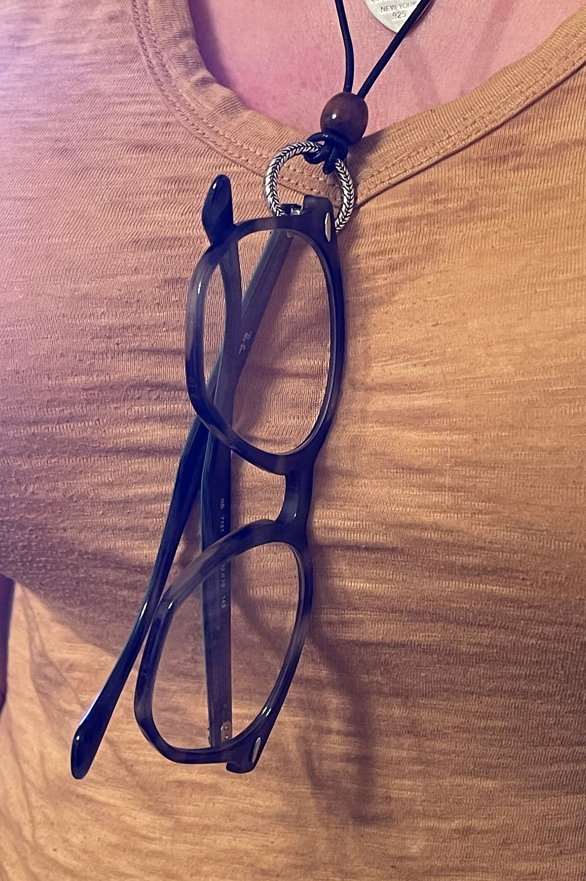 LEATHER EYEGLASS LANYARD, Leather Eyeglass Holder, Glasses Lanyard