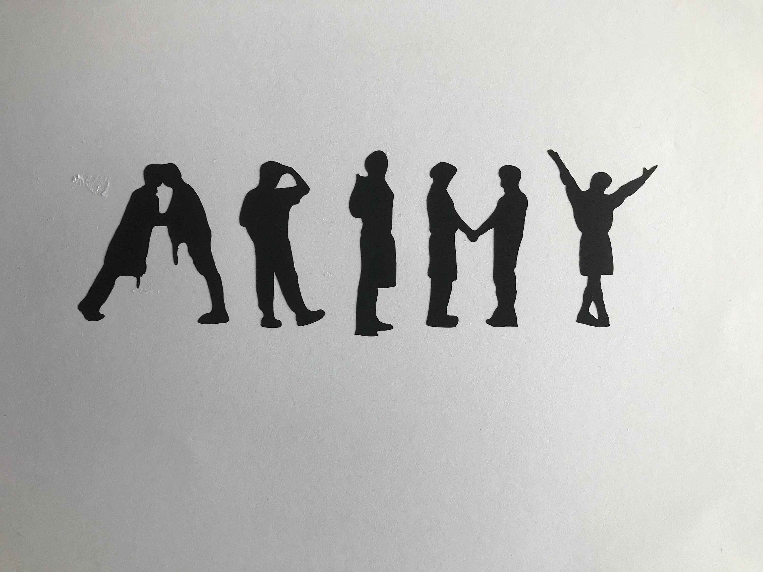 Bts Army Silhouette Vinyl Decals Etsy