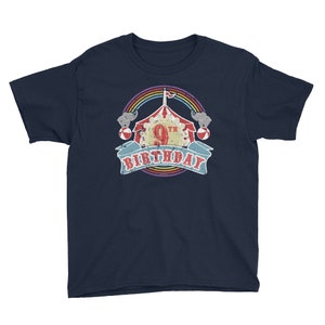 Circus Carnival Theme 9th Birthday Shirt Kids Birthday Party Shirt
