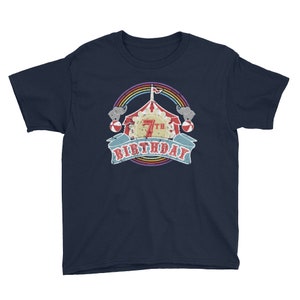 Circus Carnival Theme 7th Birthday Shirt Kids Birthday Party Shirt