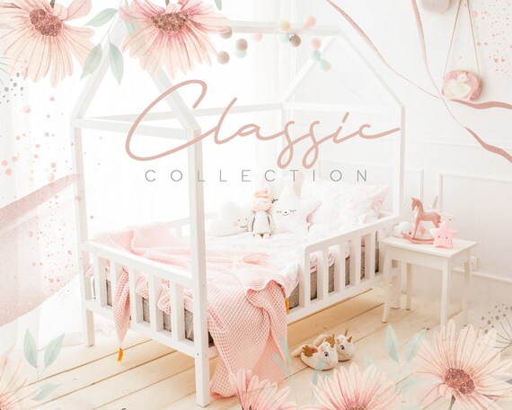House Bed With Barriers Painted Children Bed House Bed For Etsy