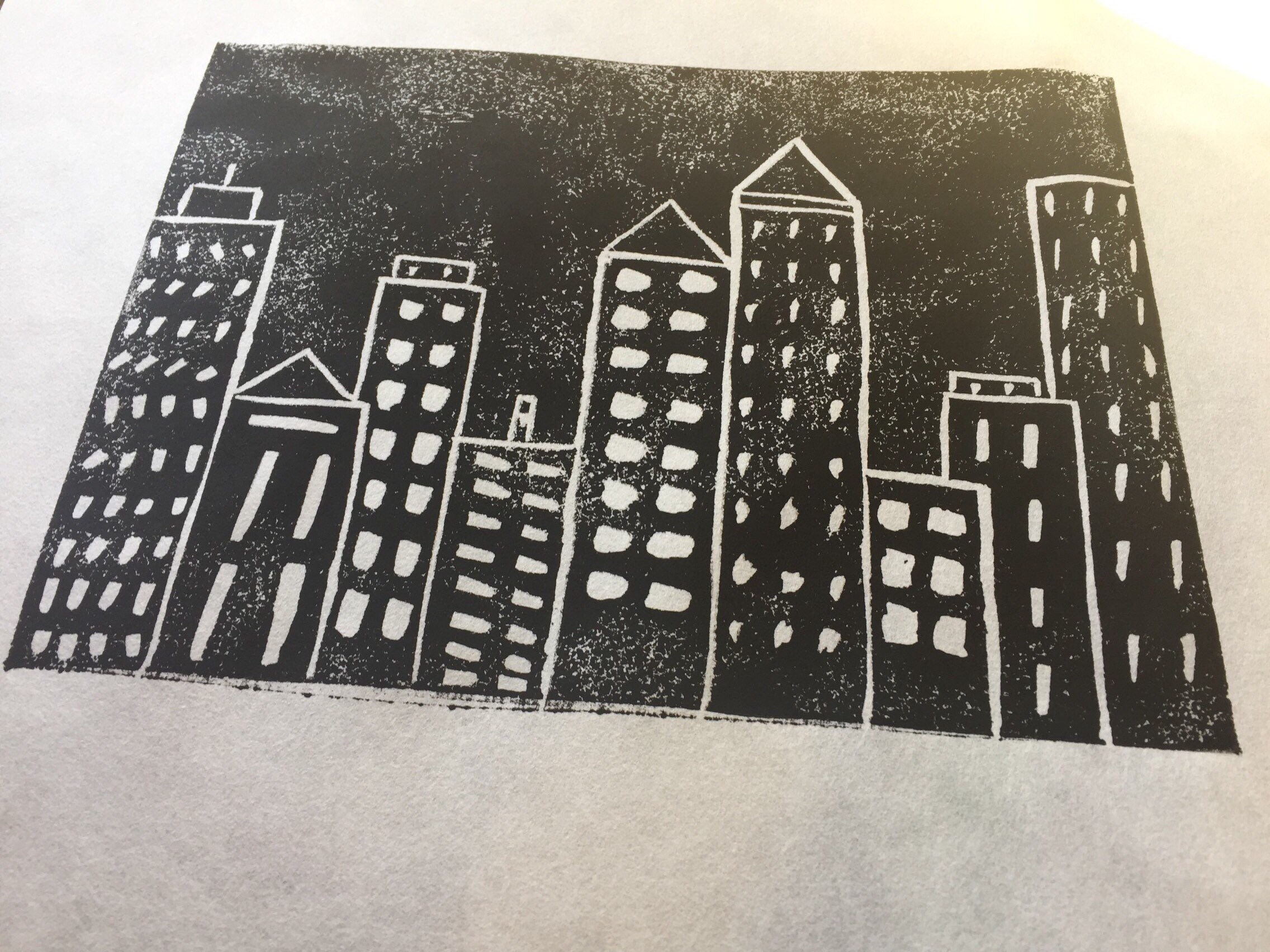 Cityscape Handmade Block Print Etsy