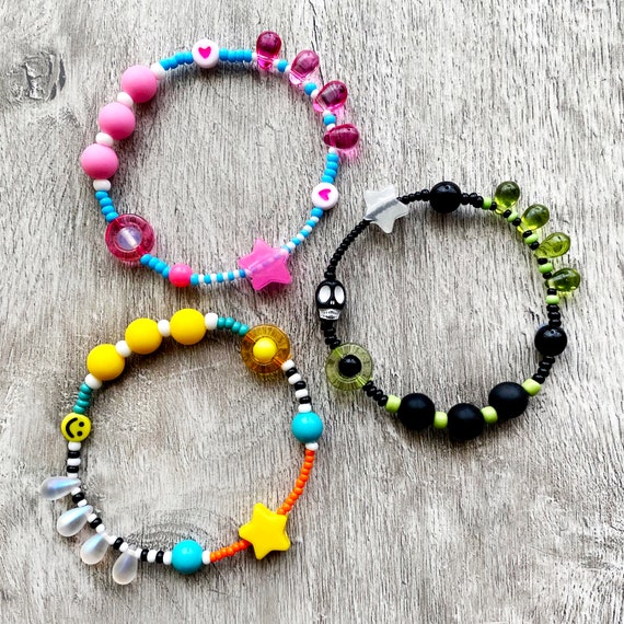 Sensory fidget bracelet. Anxiety relief. Sensory aid. Mixed beads. Bright  colours.