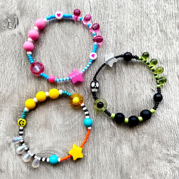 Sensory fidget bracelet. Anxiety relief. Sensory aid. Mixed beads. Bright  colours.